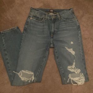 Bootcut blue ripped jeans